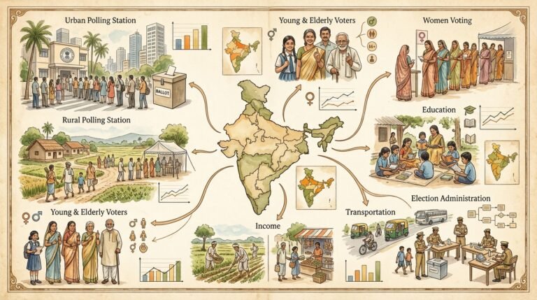 Analysis of determinants of voter turnout in Indian states for election years 1991–2019